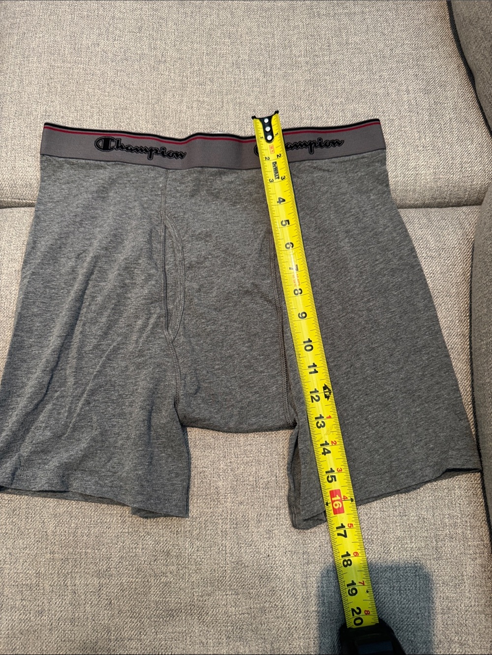 Champion Gray Men's Cotton-Blend Boxer Briefs with Logo Waistband